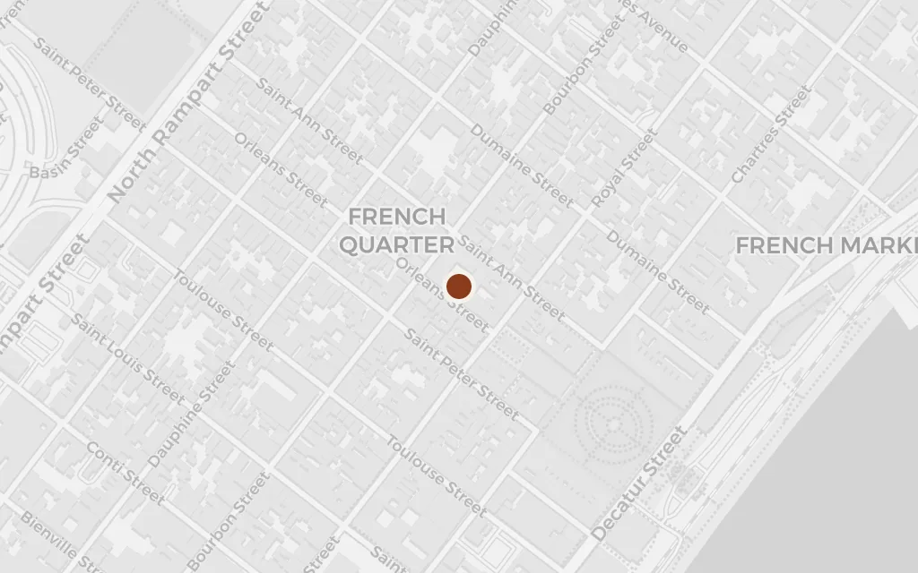 Map of The Night of Joy, Bourbon Street today