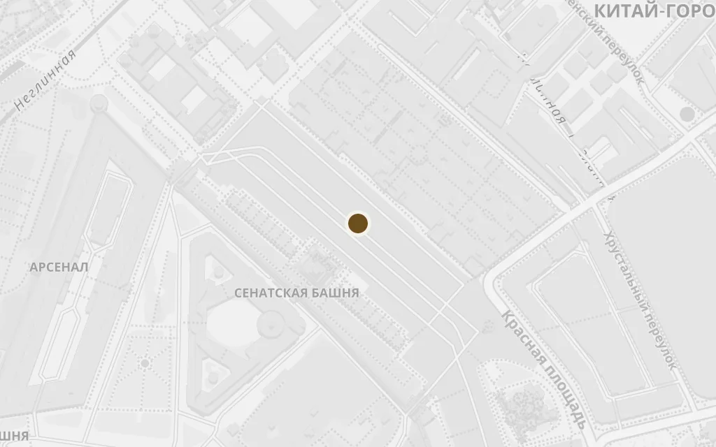 Map of Red Square and the Kremlin walls today