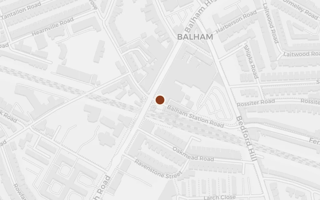 Map of Cecilia's lodgings, Balham today
