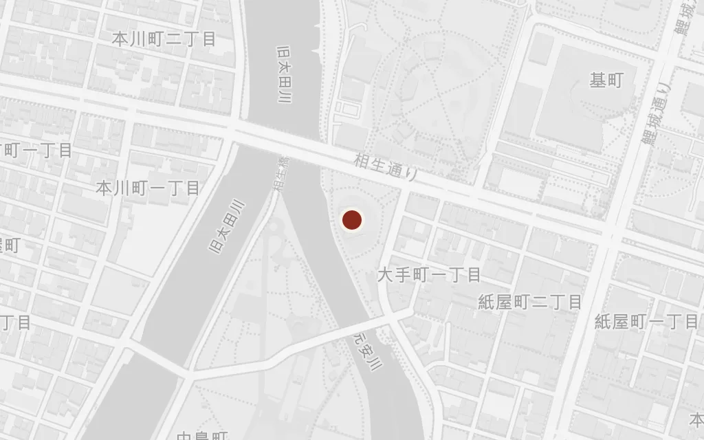 Map of The hypocenter (the ruined city) today