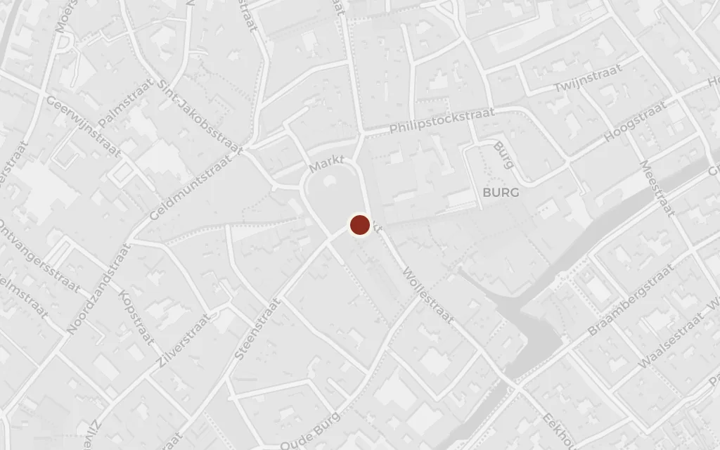Map of The belfry and the Markt (the Procession) today