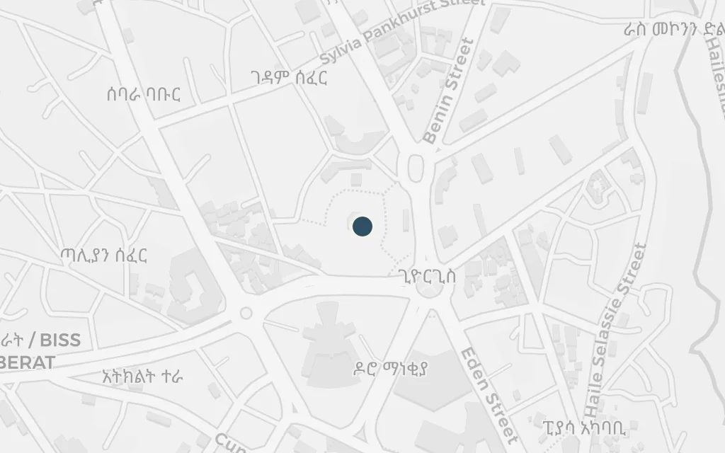 Map of St George's Cathedral, Menelik Square today