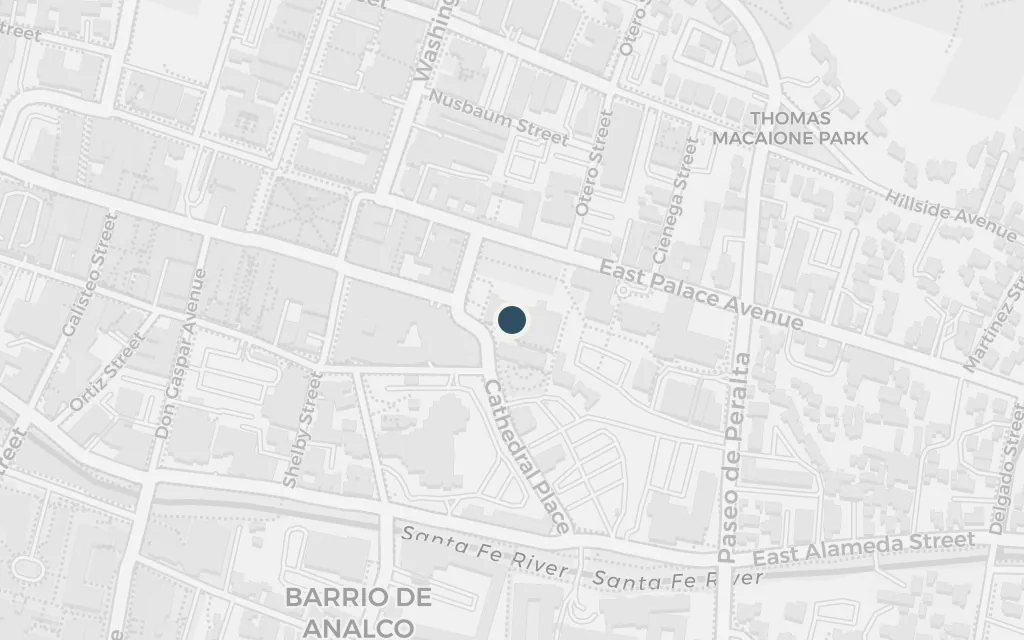 Map of The cathedral at Santa Fe today