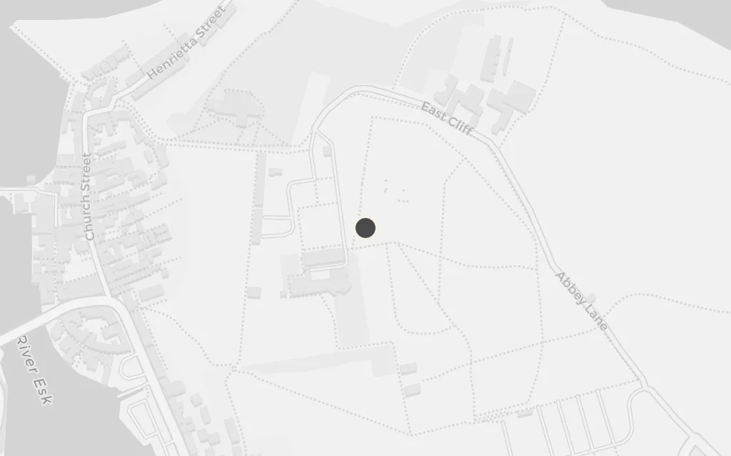 Map of The ruin of Whitby Abbey today