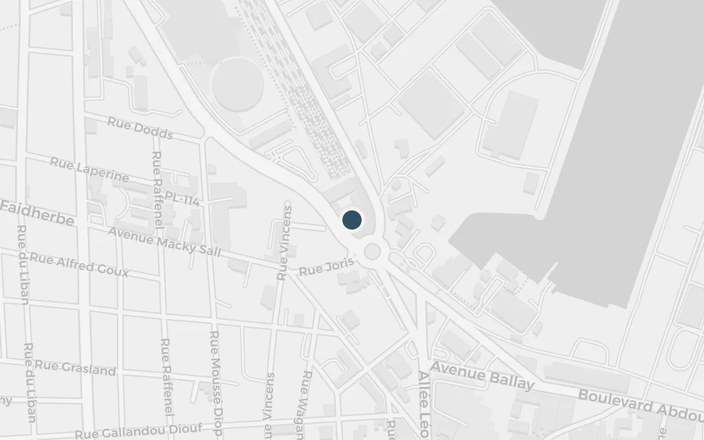 Map of The Dakar railway terminus and port today