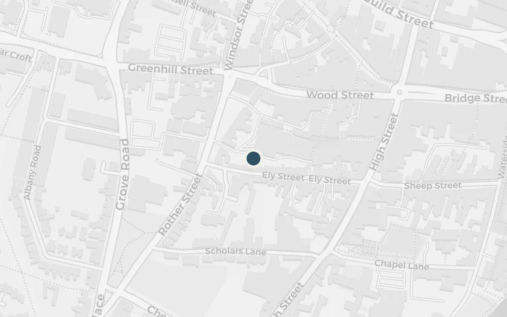 Map of The market square, Stratford today