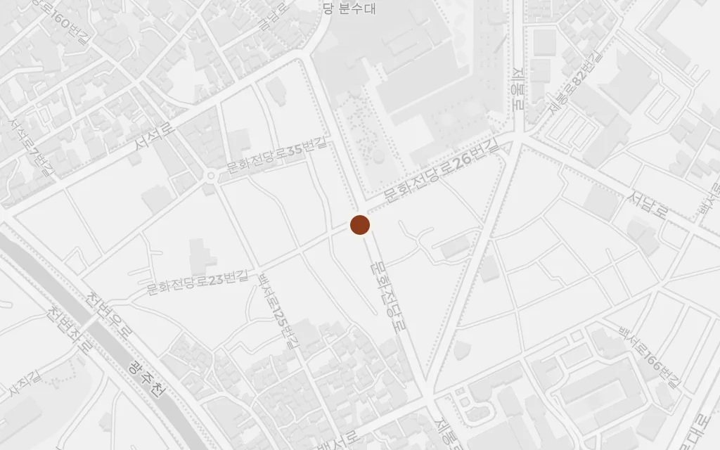 Map of Sangmu-gwan gymnasium today