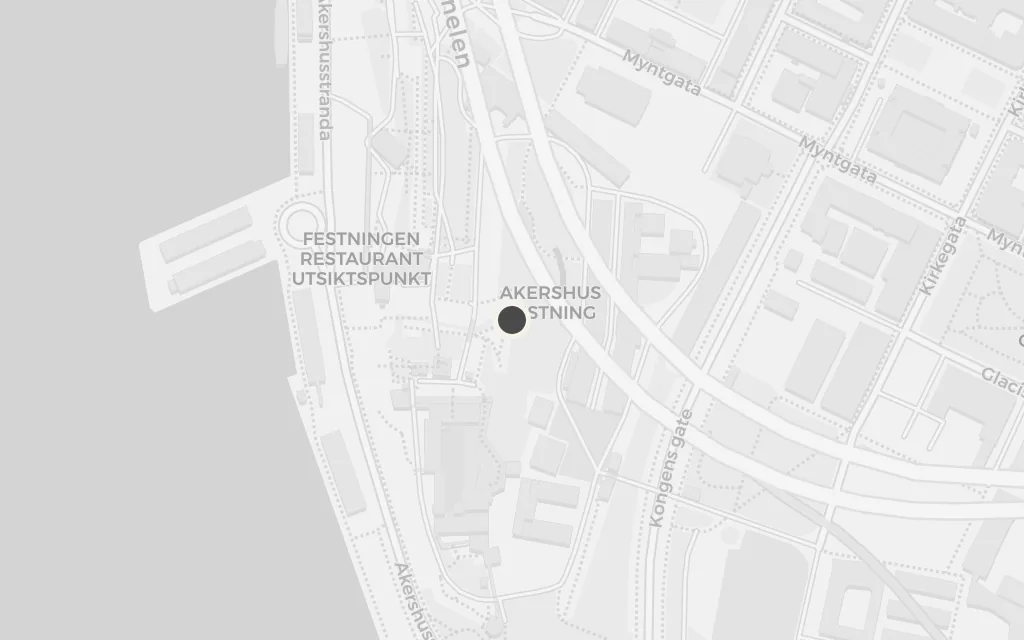 Map of Akershus fortress by the sea today