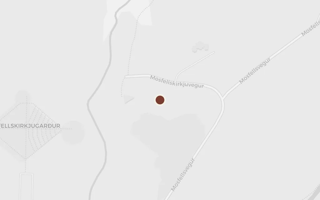 Map of Mosfell church, Mosfellsdalur today