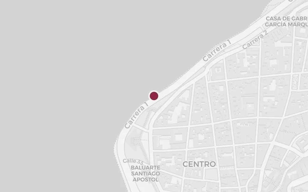 Map of Baluarte de Santo Domingo, the sea wall today