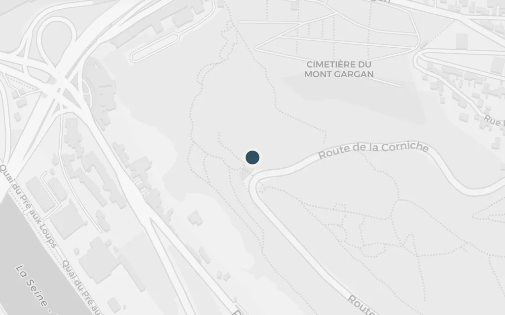 Map of The Côte Sainte-Catherine, above Rouen today