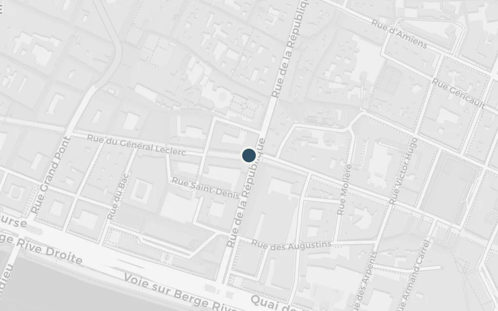 Map of The closed cab, before the statue of Pierre Corneille today