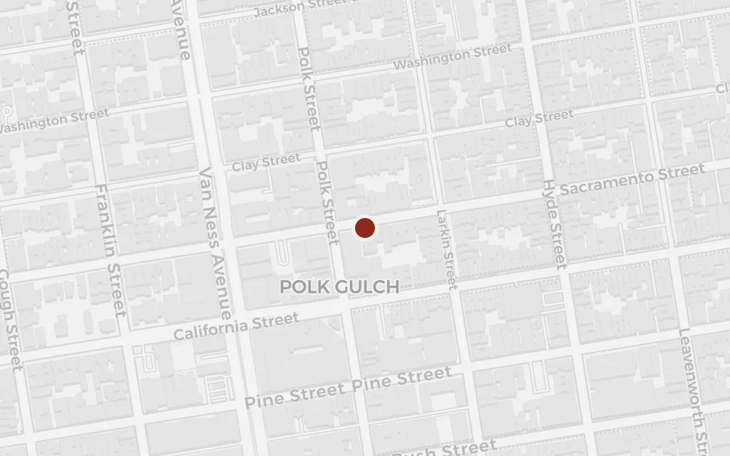 Map of McTeague's “Dental Parlors,” Polk Street today