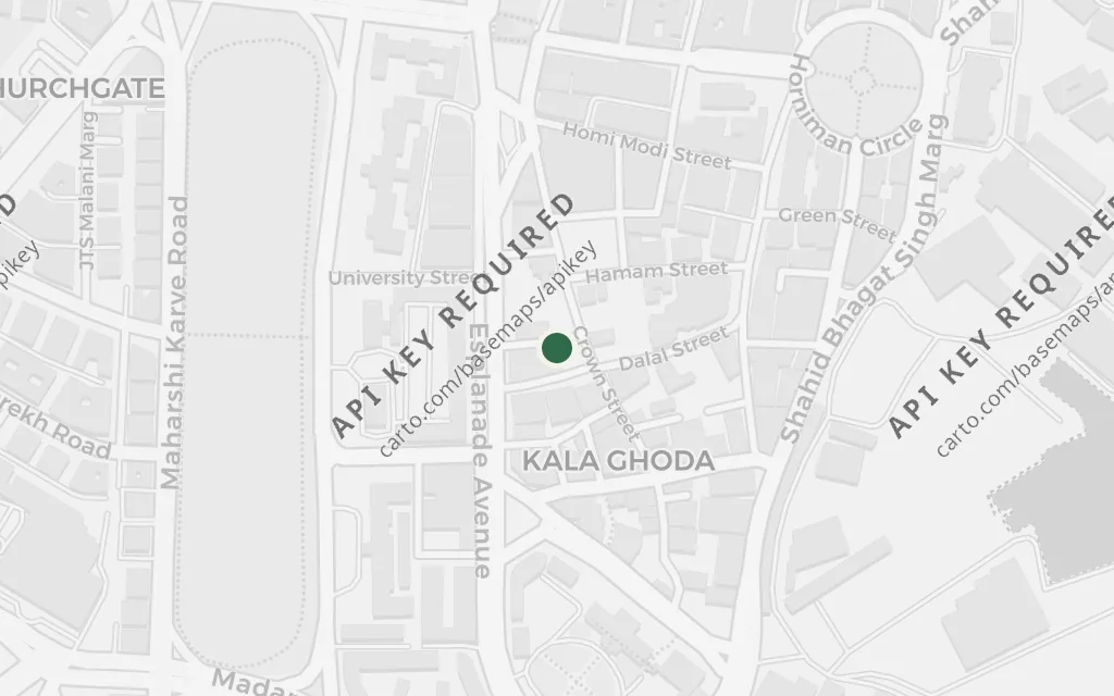 Map of Cathedral & John Connon School, Bombay today