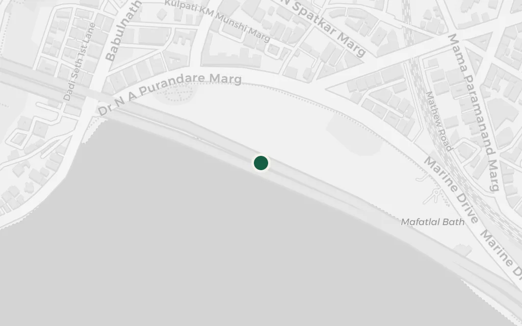 Map of Girgaum Chowpatty and Marine Drive today