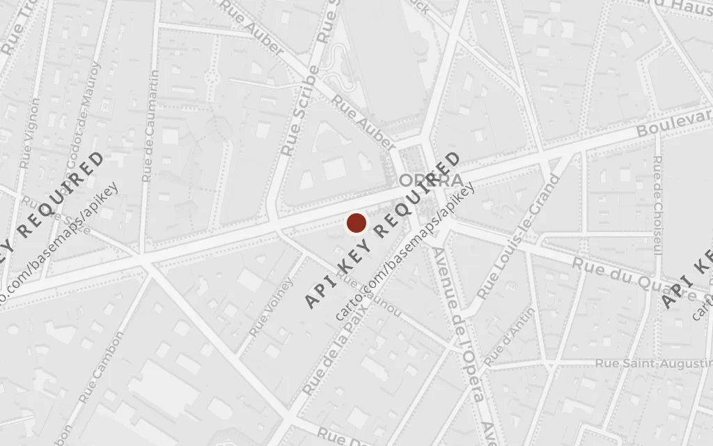 Map of The Grand Hôtel, Boulevard des Capucines today