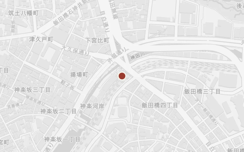 Map of The canal at Iidabashi today