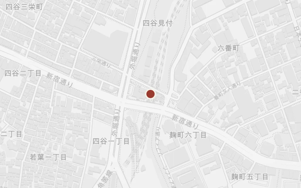 Map of The walk from Yotsuya today