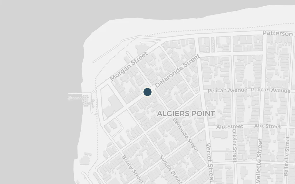 Map of Algiers, across the river from New Orleans today