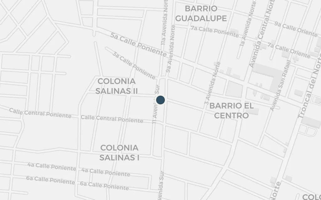 Map of Aguilares on the road south today