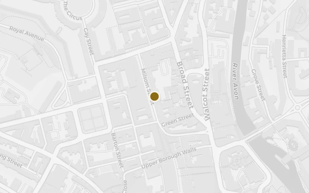 Map of Milsom Street, Bath today