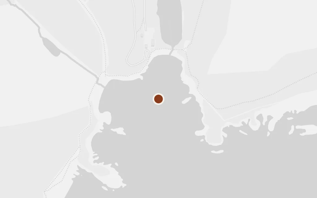 Map of Polridmouth Cove and the boathouse today