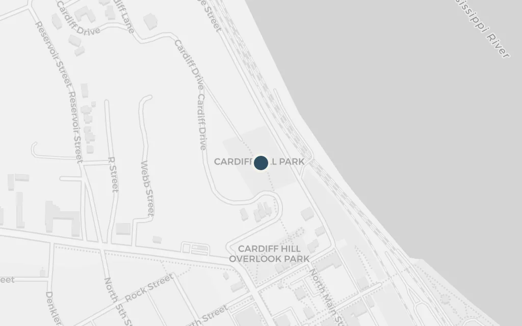 Map of Cardiff Hill (Holliday's Hill) today