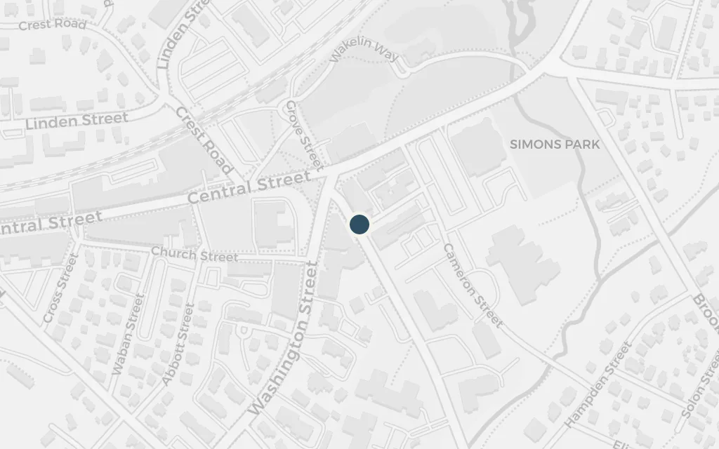 Map of Esther's home, the Boston suburbs today