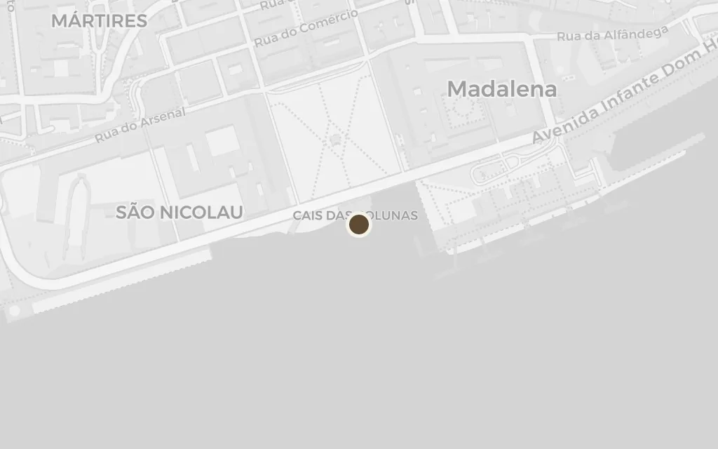 Map of Cais das Colunas today