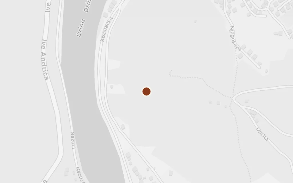 Map of The caravanserai, the stone han by the bridge today
