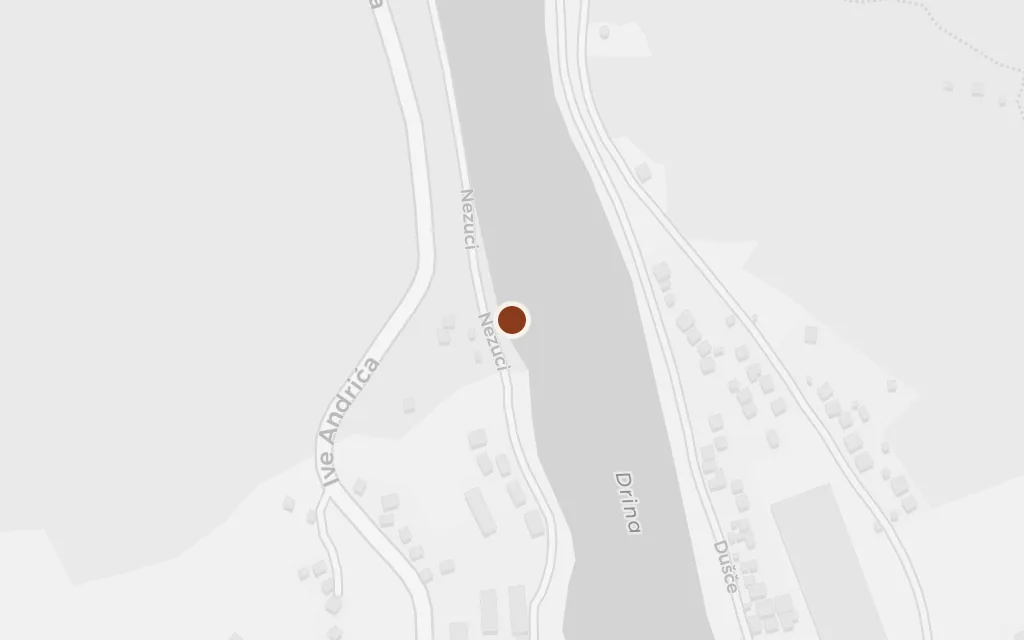 Map of The Drina beneath the bridge today