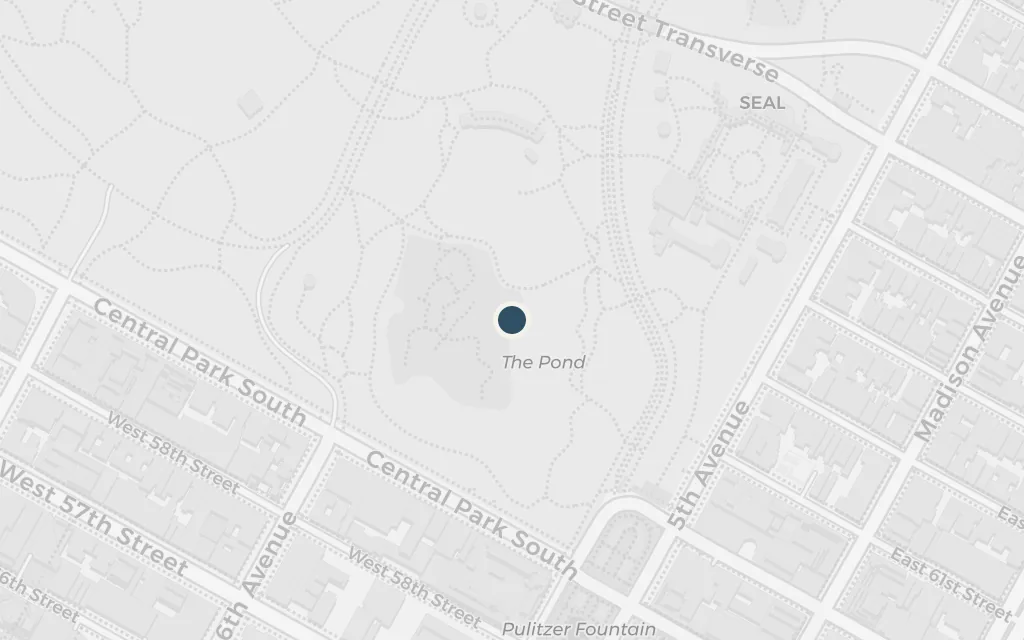 Map of The Central Park lagoon (the ducks) today
