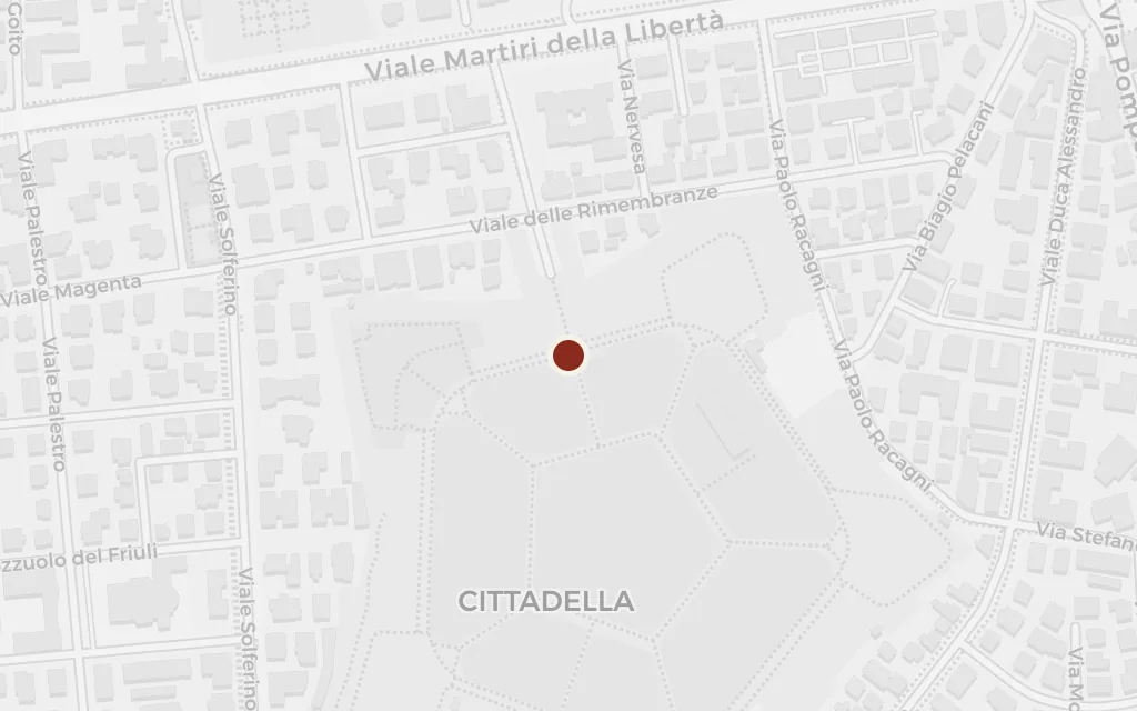 Map of The Farnese Tower, the citadel of Parma today