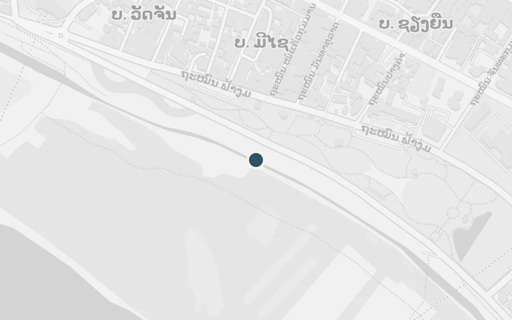 Map of The Mekong waterfront, Quai Fa Ngum today