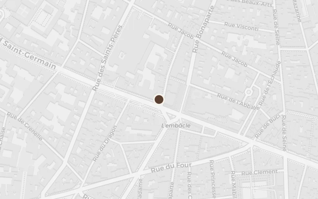 Map of A café off Saint-Germain today