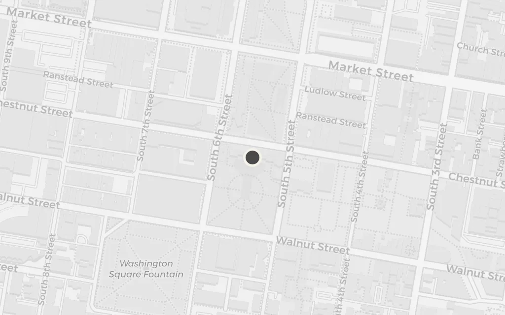 Map of Independence Hall, the seat of the city today
