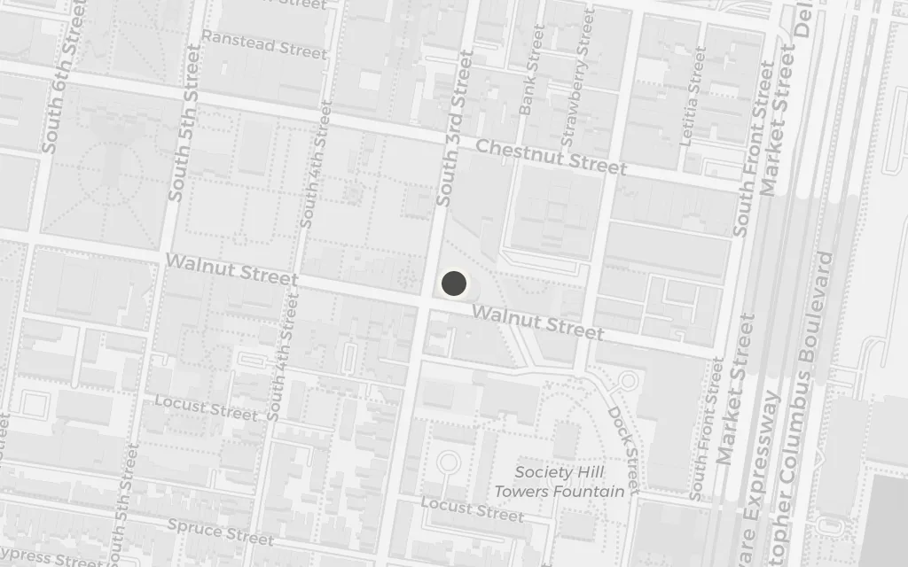 Map of The exchange, at Third and Walnut today