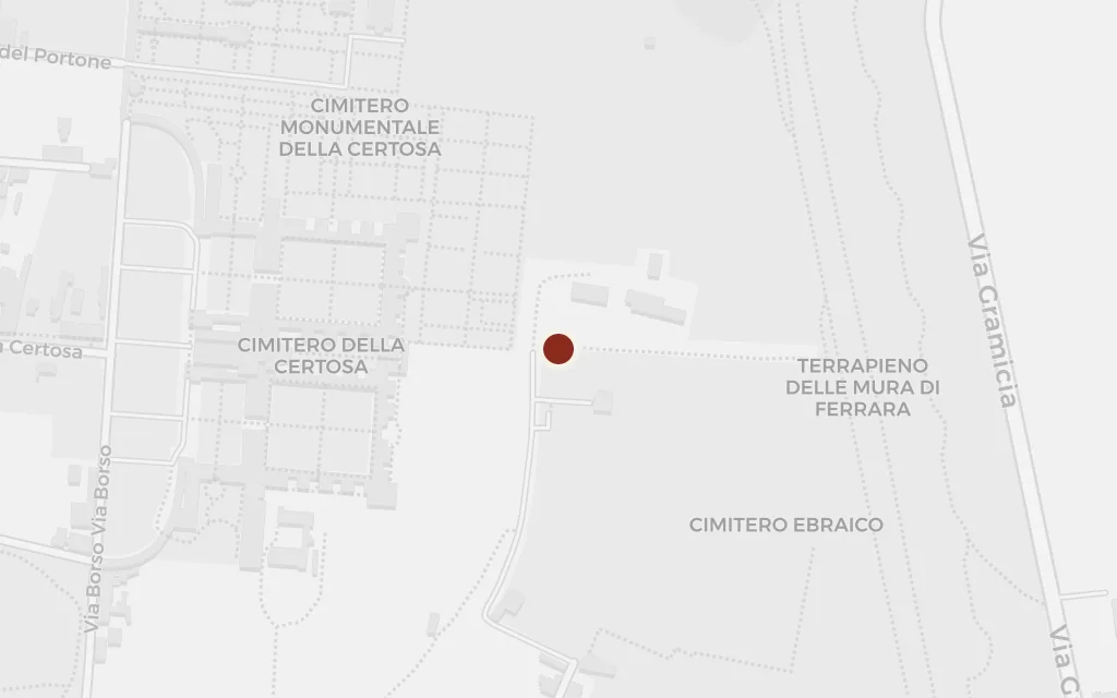 Map of The Jewish cemetery of Ferrara today