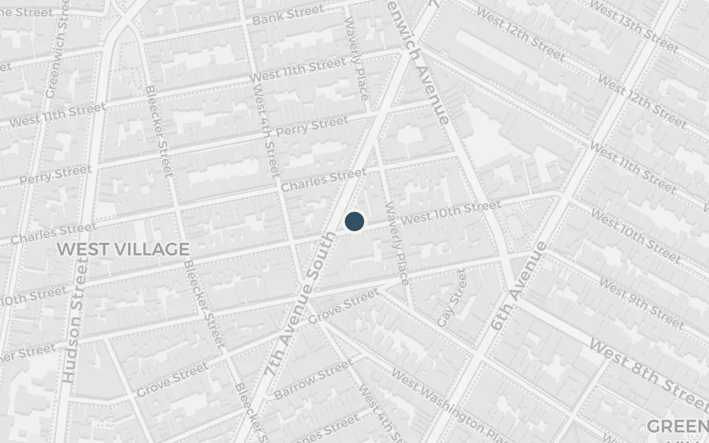 Map of Hobie's workshop, Greenwich Village today