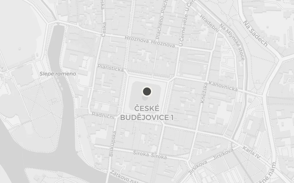 Map of České Budějovice (the garrison) today