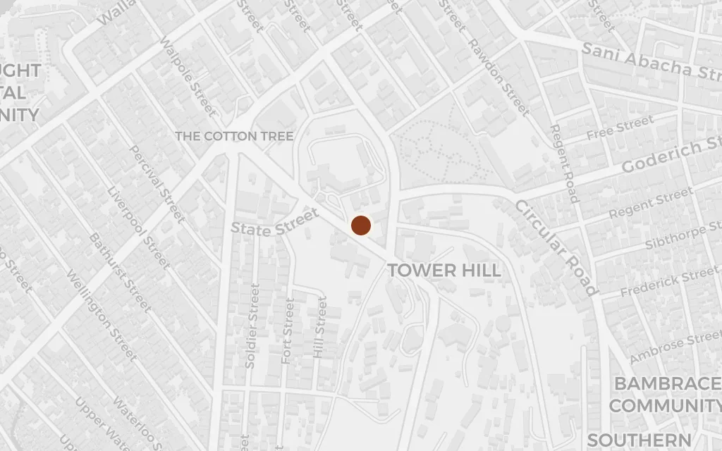 Map of The police station in the town today
