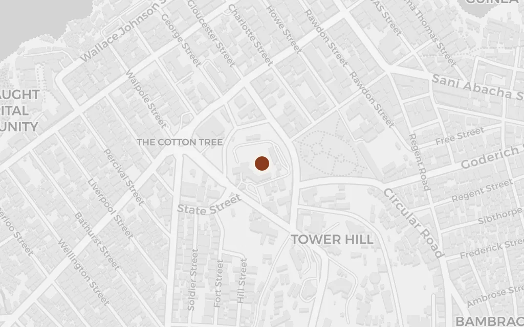 Map of Scobie's bungalow above the town today