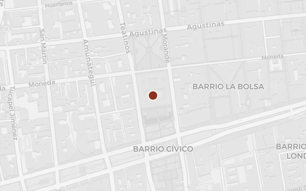Map of The presidential palace, La Moneda today