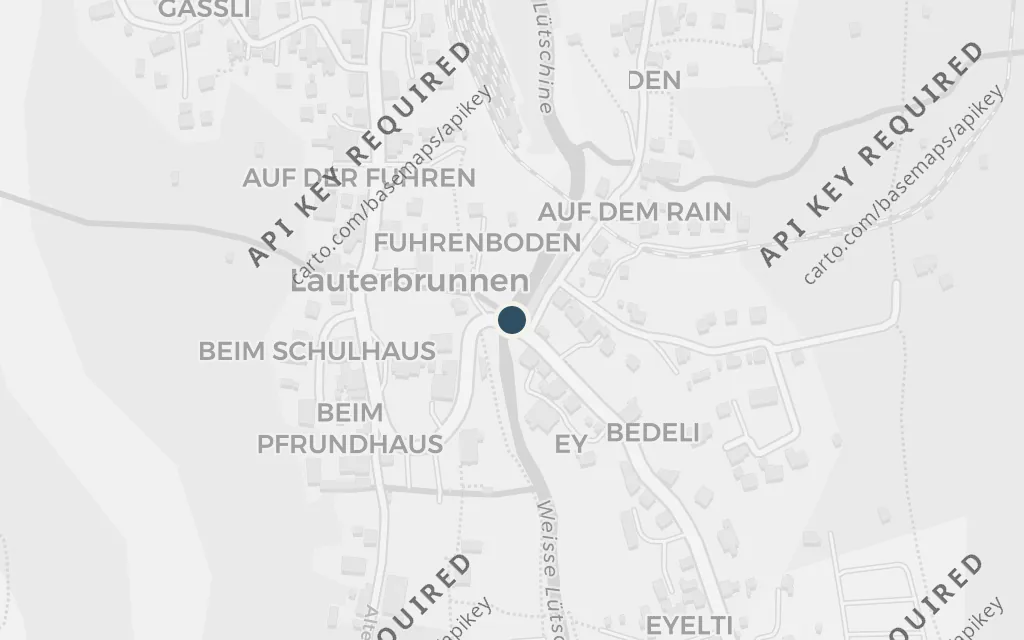 Map of Lauterbrunnen valley, Switzerland today