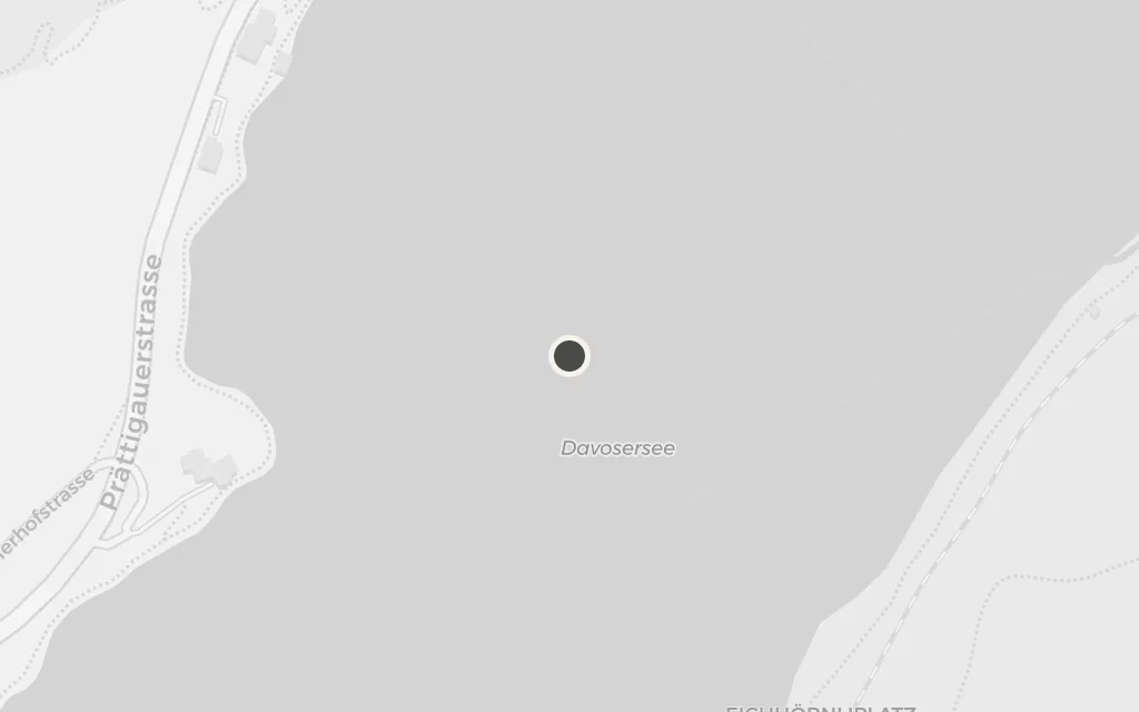 Map of The Davos valley and lake in winter today