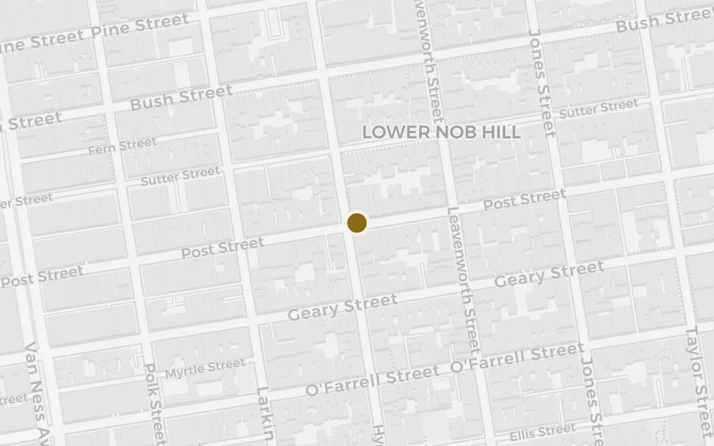 Map of Spade's apartment, Post Street today
