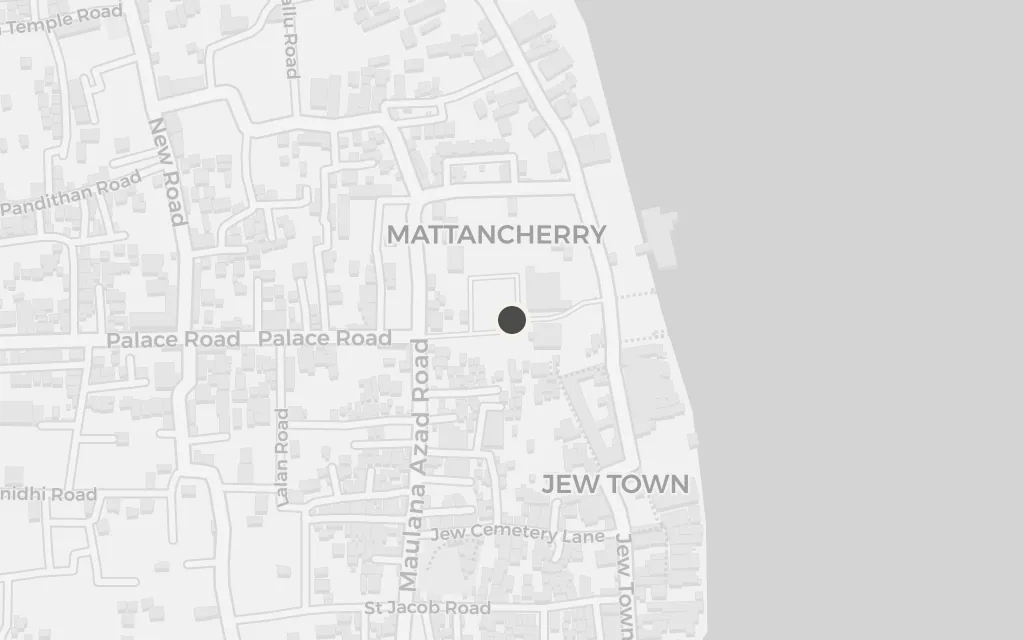 Map of The Mattancherry synagogue today