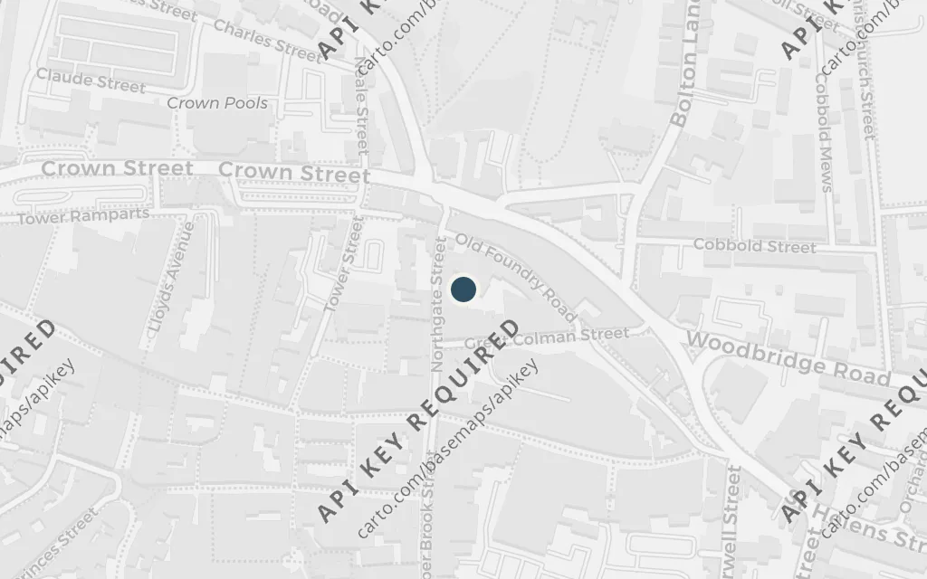 Map of The Great White Horse, Ipswich today