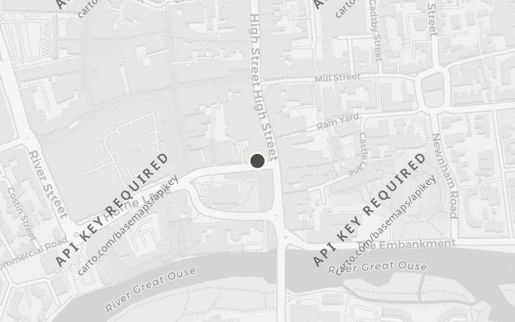 Map of Bedford and the county gaol today