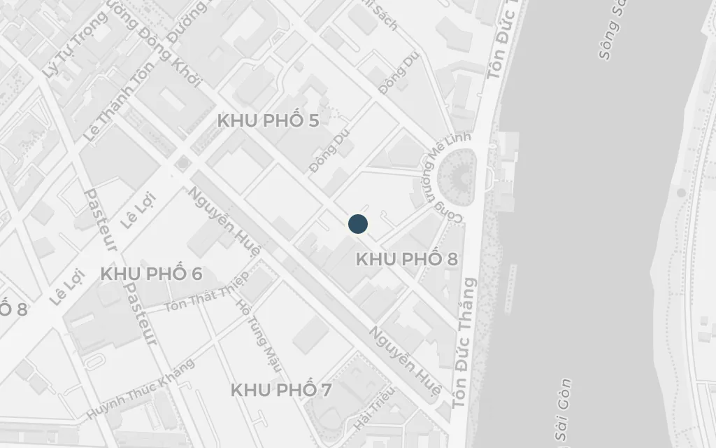 Map of The rue Catinat, now Đồng Khởi today
